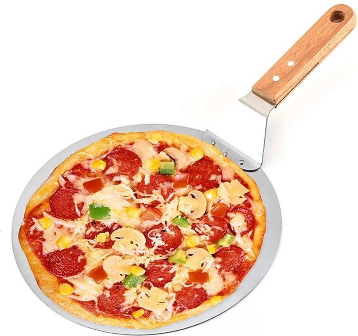 Luxe Pizzaschep Voor Verse Pizza - Extra Groot - RVS 30CM - Grote Pizza Schep Voor Oven Of BBQ Barbecue - Hout Handvat - Pizzaspatel Voor Zelfgemaakte Ovenpizza 3 Luxe Pizzaschep Voor Verse Pizza - Extra Groot - RVS 30CM - Grote Pizza Schep Voor Oven Of BBQ Barbecue - Hout Handvat - Pizzaspatel Voor Zelfgemaakte Ovenpizza