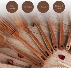 SensaHome - Luxe Teakhouten Keukengerei Set 10-delig - Hout -Keukenbarbecue 1200x1150 5