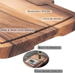 Walnoot Snijplanken - Hout - Grote Dikke Walnoten Snijplank (43 X 30 Cm) - Omkeerbare Grote Houten Snijplank - (met Hout Olie En Doek) -Keukenbarbecue 1200x1154 2