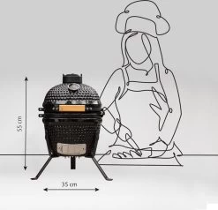 BluMill Kamado BBQ Egg - Kamado 13 Inch - Incl. Vlees Thermometer - Houtskoolbarbecues - Zwart - Ø 27cm -Keukenbarbecue 1200x1156 1