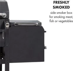 Klarstein Kingsville Double Barbecue - Houtskool- En Gasbarbecue - Smoker BBQ - Inclusief Deksels En Thermometer - Met 2 Roosters - Zwart -Keukenbarbecue 1200x1161 1