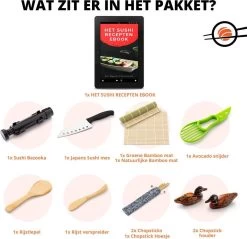 XXL Sushi Set - Sushi Maken- Sushi Maker - Milieuvriendelijk - Sushi Bazooka Kit - Inclusief Online Sushi Kookboek En Avocado Snijder - Wit -Keukenbarbecue 1200x1163 7