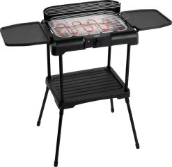Princess 112250 Elektrische BBQ Met Zijplanken - BBQ - 40x25cm - Met En Zonder Statief Te Gebruiken - Met Zijplankjes - Ook Te Gebruiken Als Tafelgrill - 2200W -Keukenbarbecue 1200x1164 1