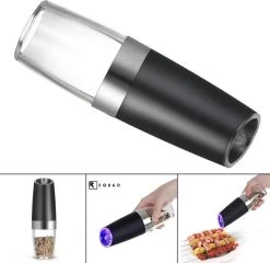 RSQUAD® - Elektrische Zout Pepermolen - 1x Automatische Peper Zoutmolen - Kruidenmolen - Met Blauw LED Licht - Zwart -Keukenbarbecue 1200x1164 2