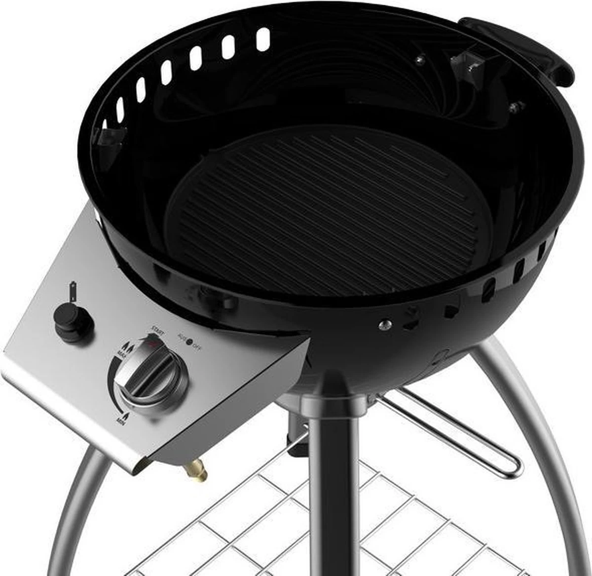 Accente Outdoor Gas BBQ - ø 45 Cm- Inclusief Grillplaat & Gasslang - Zwart 4 Accente Outdoor Gas BBQ - ø 45 Cm- Inclusief Grillplaat & Gasslang - Zwart - Afbeelding 2