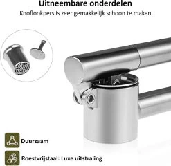 Knoflookpers - Gemberpers - RVS - Vaatwasserbestendig - Hoogwaardig Roestvrijstaal -Keukenbarbecue 1200x1167 5