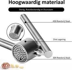 Knoflookpers - Gemberpers - RVS - Vaatwasserbestendig - Hoogwaardig Roestvrijstaal -Keukenbarbecue 1200x1171 2