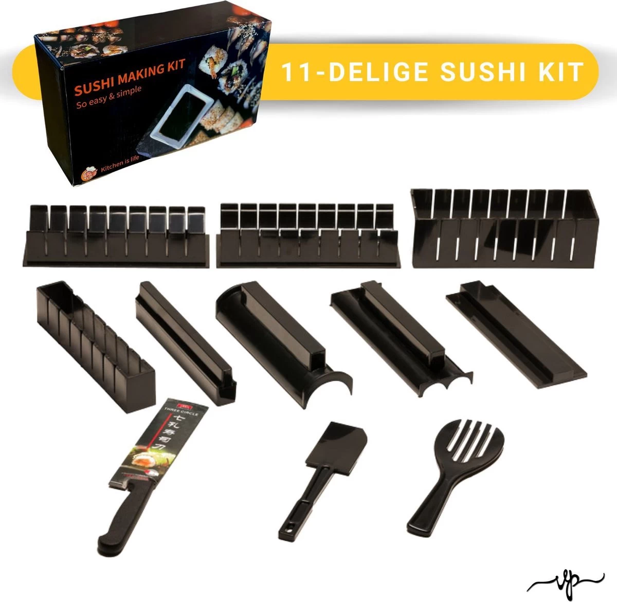 Merkloos Sushi Set 11 Delig - Sushi Maker - Sushi Set - Sushi Kit - Verschillende Vormen - Sushi Maken - 3 Merkloos Sushi Set 11 Delig - Sushi Maker - Sushi Set - Sushi Kit - Verschillende Vormen - Sushi Maken -