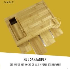 TammaT® Snijplank Hout - Met Opvangbakken - Bamboe Snijplank - Met Rasp - Stapelbaar Voorraadbakjes - Keuken Accessoires - Groentesnijder - Snijplank Hout - BBQ -Keukenbarbecue 1200x1172 4