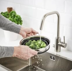 OMID HOME Vergiet - Vouwbaar - Inklapbaar - Grijs / RVS / En Te Gebruiken Als Stoominzet / Pastakoker Met Vergiet / Stoom Vergiet -Keukenbarbecue 1200x1174 5