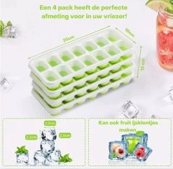 Ijsblokjesvorm- Ijsblokjesvormen- Ijsblokjesvorm Met Deksel- 4 Stuks - Silicone Onderkant- BPA Vrij- 56 Ijsblokjes- Gratis Cocktail E-book- Cocktail Ijsblokjes -Keukenbarbecue 1200x1175 4