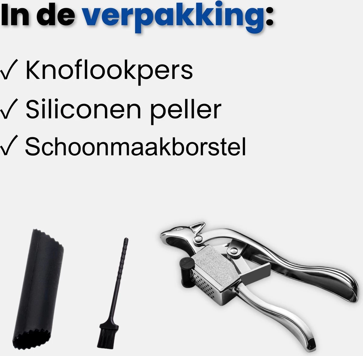 D'Luxe - The Squirrel Knoflookpers - Met Schraap Systeem - Knoflookpers-gemberpers- Met Gratis Siliconen Peller & Borstel 9 D'Luxe - The Squirrel Knoflookpers - Met Schraap Systeem - Knoflookpers-gemberpers- Met Gratis Siliconen Peller & Borstel - Afbeelding 7