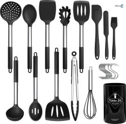 Keukengerei Set Met Houder - Kookgerei Set Spatel Pot - Keukengerei Keukenset - 15 Delige Zwart Rvs -Keukenbarbecue 1200x1178 3