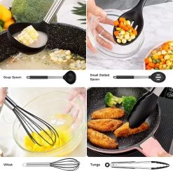 Merkloos Keukengerei Set Met Houder 12-delig - Siliconen – Ophangbaar - Antiaanbak Laag – Hittebestendig En BPA Vrij - Zwart 17 Merkloos Keukengerei Set Met Houder 12-delig - Siliconen – Ophangbaar - Antiaanbak Laag – Hittebestendig En BPA Vrij - Zwart -Keukenbarbecue 1200x1182 5