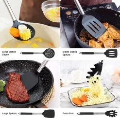 Merkloos Keukengerei Set Met Houder 12-delig - Siliconen – Ophangbaar - Antiaanbak Laag – Hittebestendig En BPA Vrij - Zwart 16 Merkloos Keukengerei Set Met Houder 12-delig - Siliconen – Ophangbaar - Antiaanbak Laag – Hittebestendig En BPA Vrij - Zwart -Keukenbarbecue 1200x1184 6