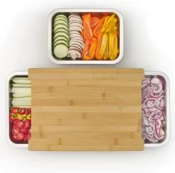 Blumtal Snijplank Carlos - Snijplankenset Met Houder - Hout - Bamboe - 40 X 28,5 X 6,8 Cm