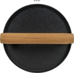 Krumble Hamburgerpers - Grillpers - Vleespers - Vleesverzwaarder - Grill Press - Barbecue Accessoires - Barbeque - Keukengerei - Kookgerei - Gietijzer - 18 X 18 X 7 Cm (lxbxh) - Zwart En Lichtbruin -Keukenbarbecue 1200x1187 10