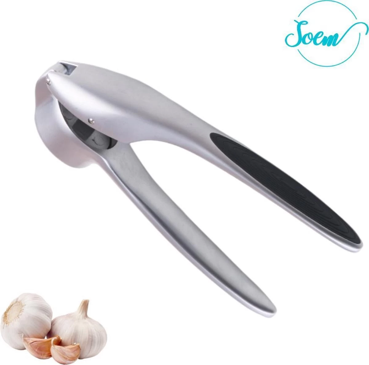 SOEM© Knoflookpers Met Ergonomische Handgreep Ook Geschikt Voor Gember - RVS - Horeca Kwaliteit - Ovaal 7 SOEM© Knoflookpers Met Ergonomische Handgreep Ook Geschikt Voor Gember - RVS - Horeca Kwaliteit - Ovaal - Afbeelding 5