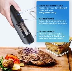 Goga Elektrische Pepermolen En Zoutmolen – Pepermolen – Zoutmolen – Verstelbaar – Zwart – Elektrisch – Kruidenmolen - Automatisch -Set Van 2 -Keukenbarbecue 1200x1191 10