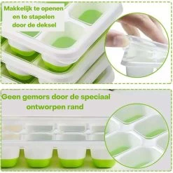 Ijsblokjesvorm- Ijsblokjesvormen- Ijsblokjesvorm Met Deksel- 4 Stuks - Silicone Onderkant- BPA Vrij- 56 Ijsblokjes- Gratis Cocktail E-book- Cocktail Ijsblokjes -Keukenbarbecue 1200x1198 12