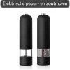 PROKING Elektrische Pepermolen En Zoutmolen – Pepermolen – Zoutmolen – Verstelbaar – Zwart – Elektrisch – Set Van 2 -Keukenbarbecue 1200x1198 19