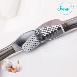 SOEM© Knoflookpers Met Ergonomische Handgreep Ook Geschikt Voor Gember - RVS - Groot Reservoir - Vierkant -Keukenbarbecue 1200x1200 1017