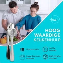 SOEM© Knoflookpers Met Ergonomische Handgreep Ook Geschikt Voor Gember - Horeca Kwaliteit - Mat -Keukenbarbecue 1200x1200 1059