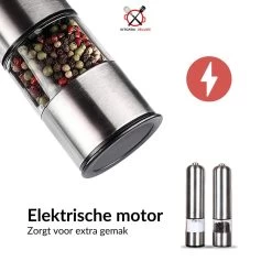 Kitchen Deluxe® Elektrische Zout- En Pepermolen Set – Inclusief Kookboek – Pepermolen - Peper En Zoutmolen Set- Verstelbare Maalgraad - Zeezout én Kruidenmixes -Keukenbarbecue 1200x1200 1076