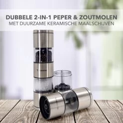 TRUMENI Dubbelzijdige Peper En Zoutmolen Set Inclusief Houder - Handmatige Pepermolen Met Instelbare Maalgraad - 2 Stuks Kruidenmolens 15 TRUMENI Dubbelzijdige Peper En Zoutmolen Set Inclusief Houder - Handmatige Pepermolen Met Instelbare Maalgraad - 2 Stuks Kruidenmolens -Keukenbarbecue 1200x1200 1080