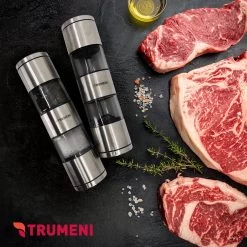 TRUMENI Dubbelzijdige Peper En Zoutmolen Set Inclusief Houder - Handmatige Pepermolen Met Instelbare Maalgraad - 2 Stuks Kruidenmolens 16 TRUMENI Dubbelzijdige Peper En Zoutmolen Set Inclusief Houder - Handmatige Pepermolen Met Instelbare Maalgraad - 2 Stuks Kruidenmolens -Keukenbarbecue 1200x1200 1081