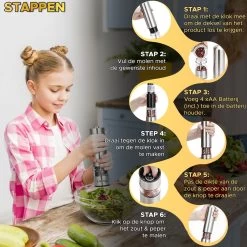 Toivo Kitchen Elektrische Zout En Pepermolen 2 Stuks - Incl. 8 AA Batterijen - Zilver - Verstelbare Maalgraad - Keukengerei - Kruidenmolen - Peper- En Zoutstel -Keukenbarbecue 1200x1200 1109