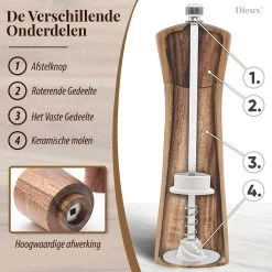 Dieux® - Peper En Zoutmolen Set - 27CM - Zout Peper Kruiden - 2 Stuks - Acacia Hout - Instelbare Maalgraad - Duurzaam - Luxe Kwaliteit - Hervulbaar - Pepermolen - Zoutmolen - Barbecue - BBQ Accesoires - Pasen 14 Dieux® - Peper En Zoutmolen Set - 27CM - Zout Peper Kruiden - 2 Stuks - Acacia Hout - Instelbare Maalgraad - Duurzaam - Luxe Kwaliteit - Hervulbaar - Pepermolen - Zoutmolen - Barbecue - BBQ Accesoires - Pasen -Keukenbarbecue 1200x1200 1134
