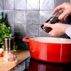 Peper En Zoutmolen Set Van 2 - Pepermolen En Zoutmolen Zwart - Gunmetal RVS - Verstelbare Maalgraad - Bamboe Houder -Keukenbarbecue 1200x1200 1150