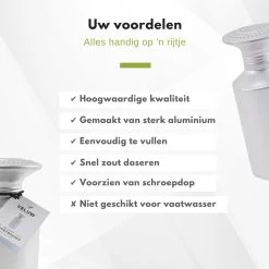 Veluw Zoutstrooier Aluminium - Professionele Zoutstrooier Horeca - Met Schroefdop - Ø8x(H)19,5cm -Keukenbarbecue 1200x1200 1154