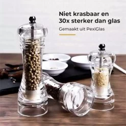 101Products Peper- & Zoutmolen Set - Acryl - Transparant - Verstelbare Maalgraad - Zeezout én Kruidenmixes 13 101Products Peper- & Zoutmolen Set - Acryl - Transparant - Verstelbare Maalgraad - Zeezout én Kruidenmixes -Keukenbarbecue 1200x1200 1193