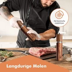 Luxe Peper En Zoutmolen Set - Pepermolen - Acacia Hout - RVS - 21cm Rond 14 Luxe Peper En Zoutmolen Set - Pepermolen - Acacia Hout - RVS - 21cm Rond -Keukenbarbecue 1200x1200 1197