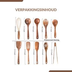 SensaHome - Luxe Teakhouten Keukengerei Set 10-delig - Hout -Keukenbarbecue 1200x1200 1202