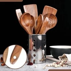 SensaHome - Luxe Teakhouten Keukengerei Set 10-delig - Hout -Keukenbarbecue 1200x1200 1206