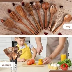 SensaHome - Luxe Teakhouten Keukengerei Set 10-delig - Hout -Keukenbarbecue 1200x1200 1211