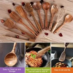 SensaHome - Luxe Teakhouten Keukengerei Set 10-delig - Hout -Keukenbarbecue 1200x1200 1214