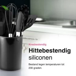 Vivid Green 13-delige Siliconen Keukengerei Set Met Houder - Kookgerei Set - Keuken Gerei - Hittebestendig / BPA - Zwart -Keukenbarbecue 1200x1200 1226