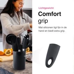 Vivid Green 13-delige Siliconen Keukengerei Set Met Houder - Kookgerei Set - Keuken Gerei - Hittebestendig / BPA - Zwart -Keukenbarbecue 1200x1200 1227