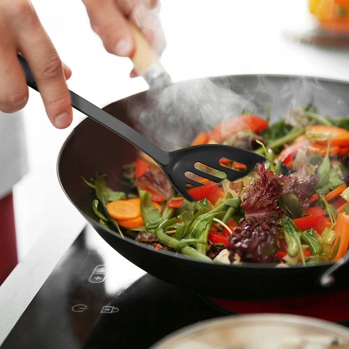 Merkloos Keukengerei Set - 6 Delig - Zwart - Kunststof - 31 Cm - Spatel - Soeplepel - Pollepel - Sauslepel - Schuimspaan - Pastalepel - Krasvrij - Keuken Accessoires - Uitzet Cadeau - Kookgerei 4 Merkloos Keukengerei Set - 6 Delig - Zwart - Kunststof - 31 Cm - Spatel - Soeplepel - Pollepel - Sauslepel - Schuimspaan - Pastalepel - Krasvrij - Keuken Accessoires - Uitzet Cadeau - Kookgerei - Afbeelding 2