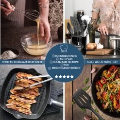 Keukengerei Set 10 Delig - Hittebestendig / BPA Vrij / Siliconen - Kookgerei -Keukenbarbecue 1200x1200 1252