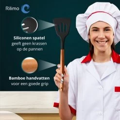 Keukengerei Set Met Houder - Kookgerei Set Spatel Pot - Keukengerei Keukenset - 12 Delige Zwart Hout -Keukenbarbecue 1200x1200 1264