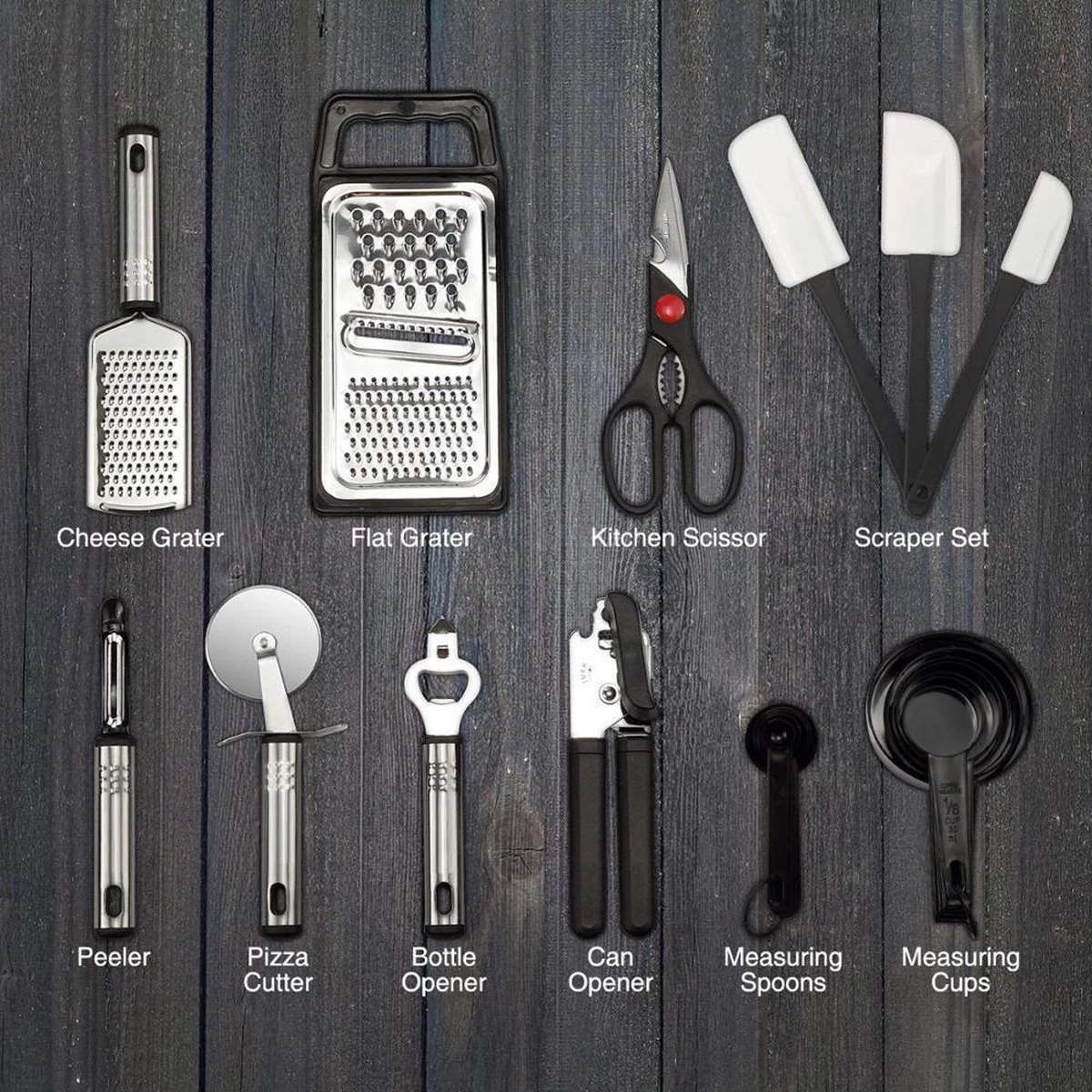 Kookgerei Set - Zwart - 42-delig - Keukengerei 14 Kookgerei Set - Zwart - 42-delig - Keukengerei - Afbeelding 12