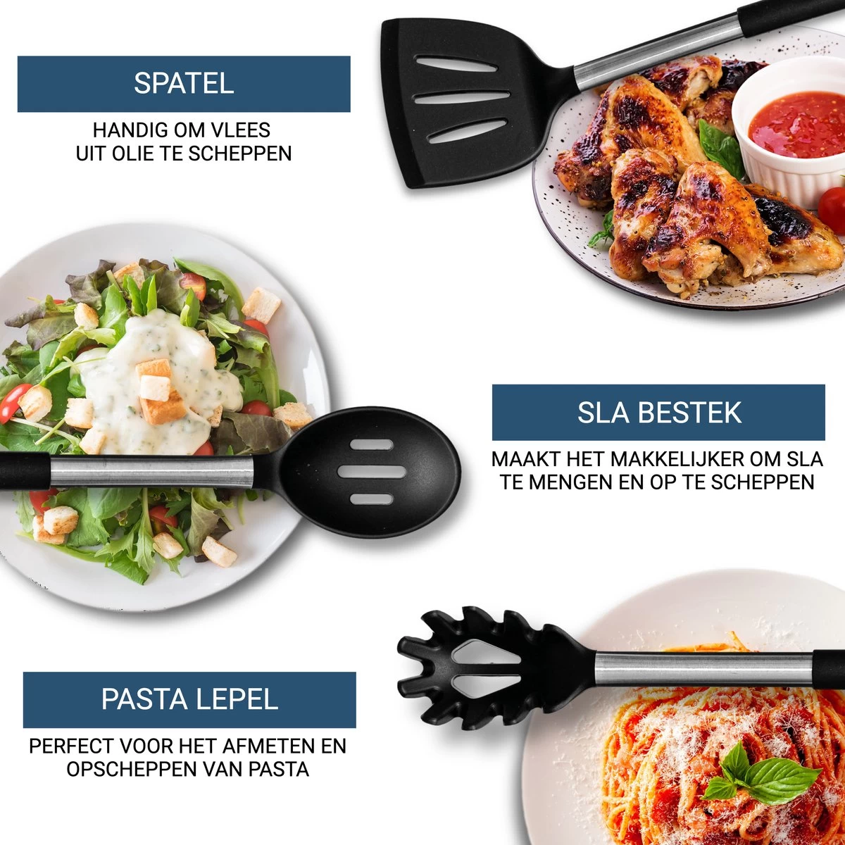 Keukengerei Set Met Houder 14 Delig - Hittebestendig / BPA Vrij / Siliconen - Keuken Gerei - Keukenset 10 Keukengerei Set Met Houder 14 Delig - Hittebestendig / BPA Vrij / Siliconen - Keuken Gerei - Keukenset - Afbeelding 8