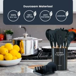 Hescom 34-delige Siliconen Keukengerei Set Met Houder - Kookgerei Set Met Ergonomisch Design - Antraciet Grijs 14 Hescom 34-delige Siliconen Keukengerei Set Met Houder - Kookgerei Set Met Ergonomisch Design - Antraciet Grijs -Keukenbarbecue 1200x1200 1318