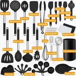 Strex Keukengerei Set Met Houder 43 Delig - Hittebestendig / BPA Vrij / Siliconen - Keuken Gerei -Keukenbarbecue 1200x1200 1335