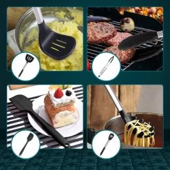 Keukengerei Set Met Houder - Kookgerei Set Spatel Pot - Keukengerei Keukenset - 15 Delige Zwart Rvs -Keukenbarbecue 1200x1200 1351